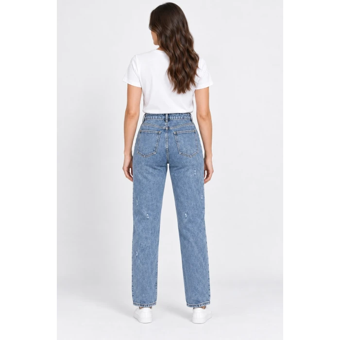 Çapraz Bel Detaylı Yüksek Bel Straight Jean