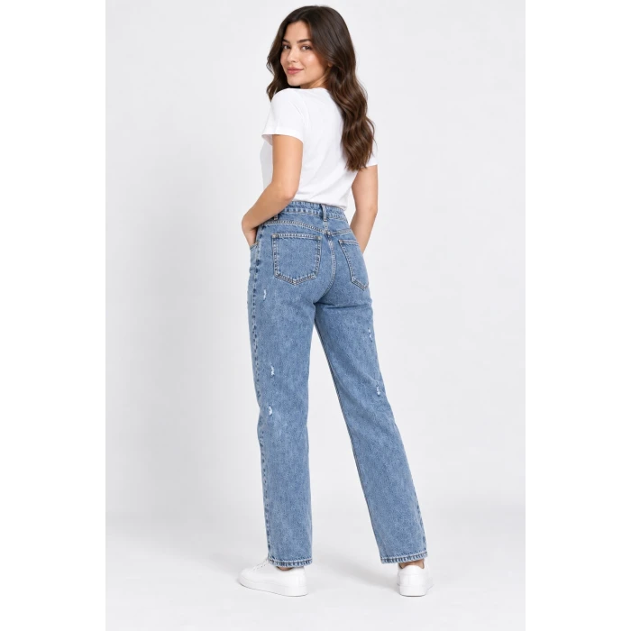 Çapraz Bel Detaylı Yüksek Bel Straight Jean