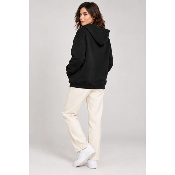 Fermuarlı Kapüşonlu Oversize Sweatshirt