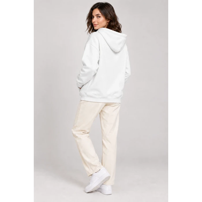 Fermuarlı Kapüşonlu Oversize Sweatshirt
