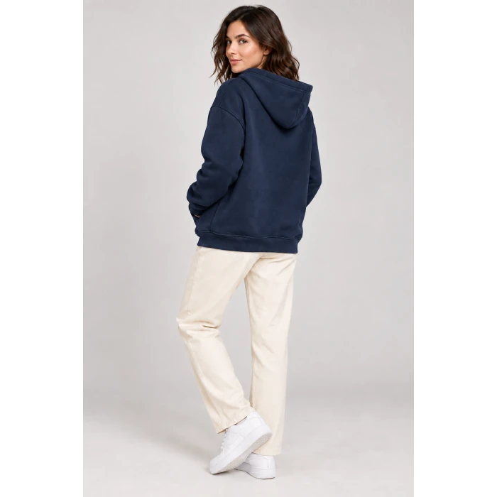 Fermuarlı Kapüşonlu Oversize Sweatshirt