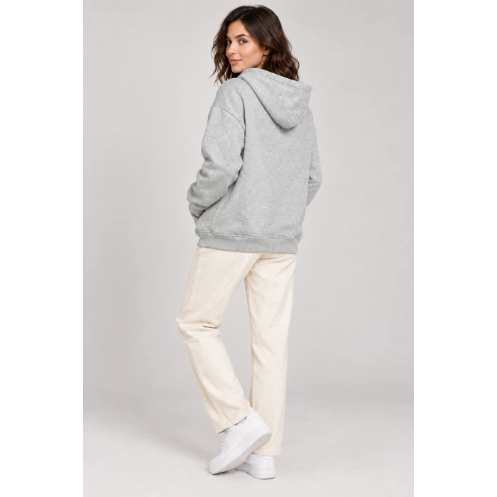 Fermuarlı Kapüşonlu Oversize Sweatshirt