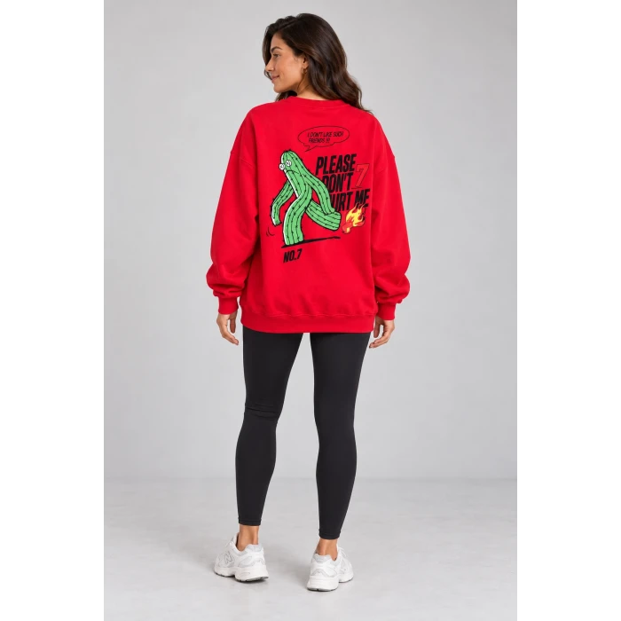 Kaktüs Baskılı Şardonlu Sweatshirt
