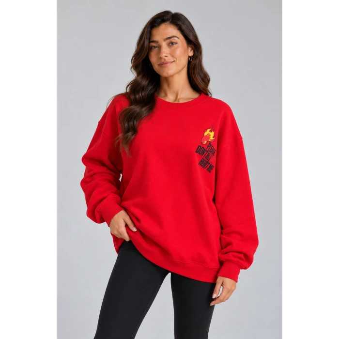 Kaktüs Baskılı Şardonlu Sweatshirt