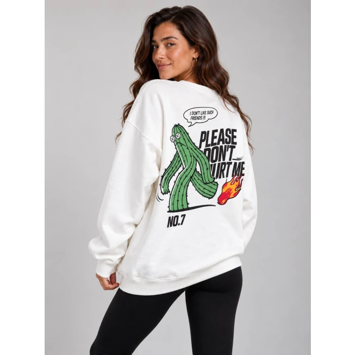 Kaktüs Baskılı Şardonlu Sweatshirt