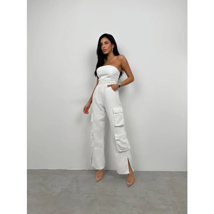 Alessa Straplez Kargo Denim Tulum