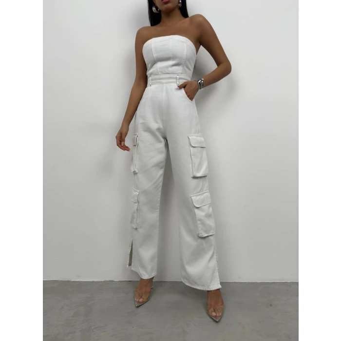 Alessa Straplez Kargo Denim Tulum
