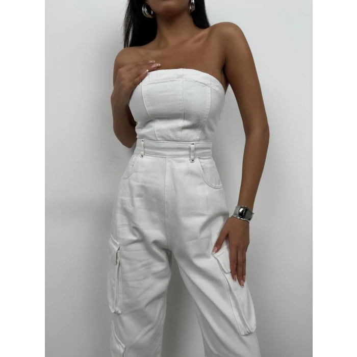 Alessa Straplez Kargo Denim Tulum