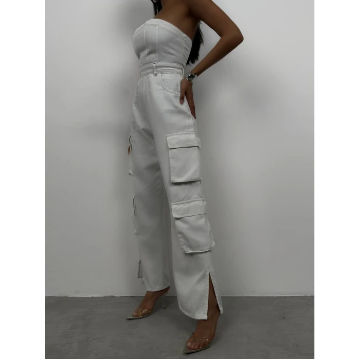 Alessa Straplez Kargo Denim Tulum