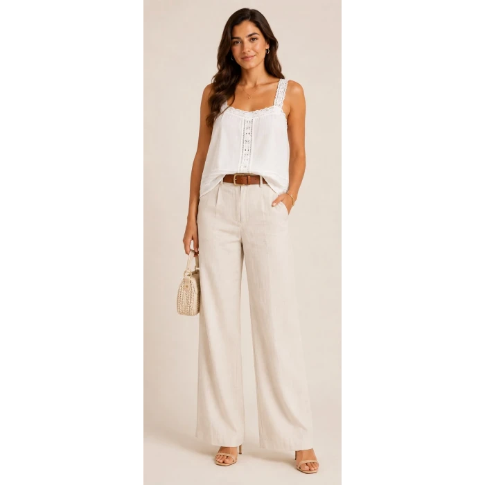 Askılı Dantelli Bluz