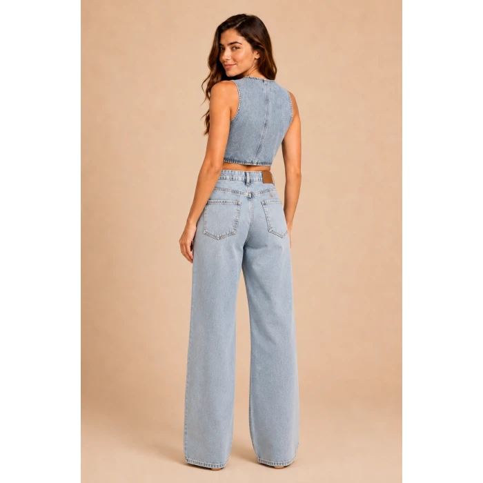 Denim Cepli Yelek