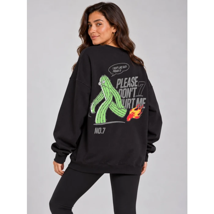 Kaktüs Baskılı Şardonlu Sweatshirt