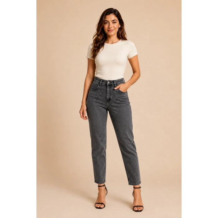 Mom Jeans Kot Pantolon