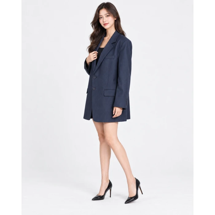 Liora Çizgili Oversize Blazer Ceket