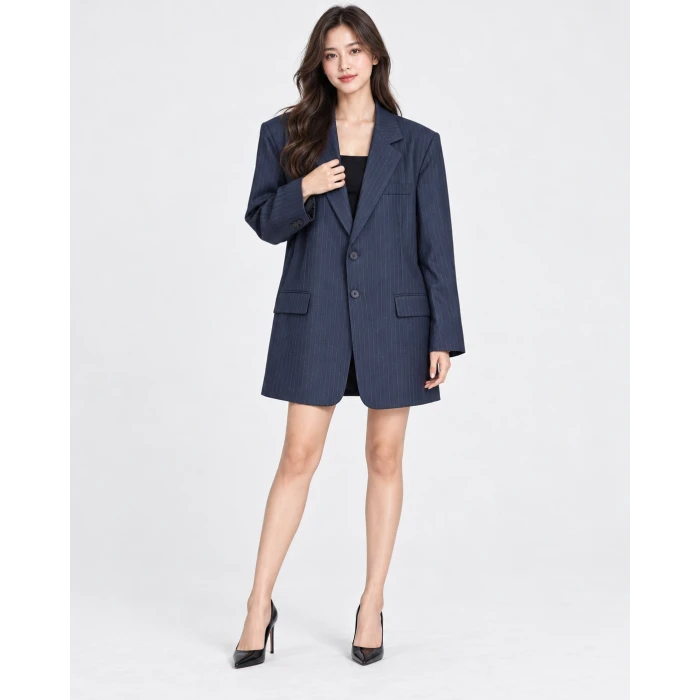 Liora Çizgili Oversize Blazer Ceket
