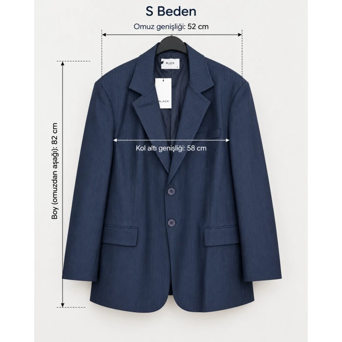 Liora Çizgili Oversize Blazer Ceket