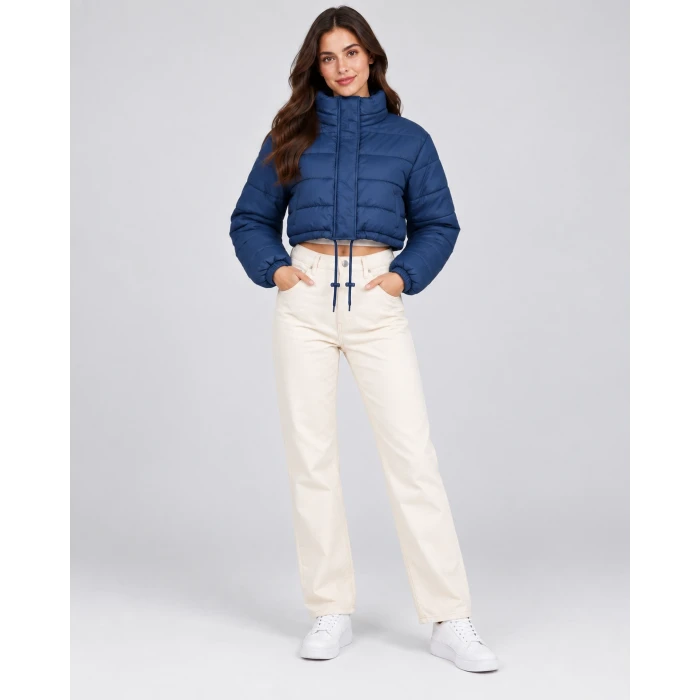 Nora Dik Yaka Crop Şişme Mont