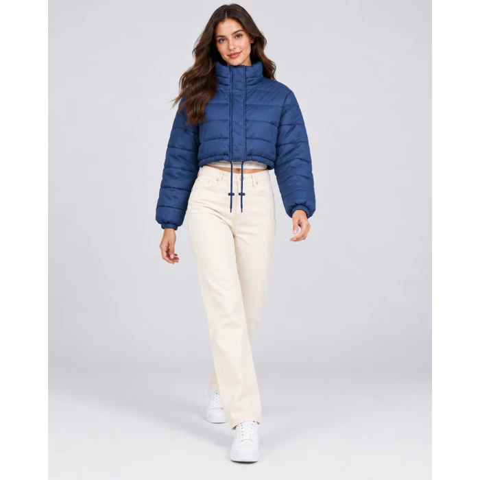 Nora Dik Yaka Crop Şişme Mont