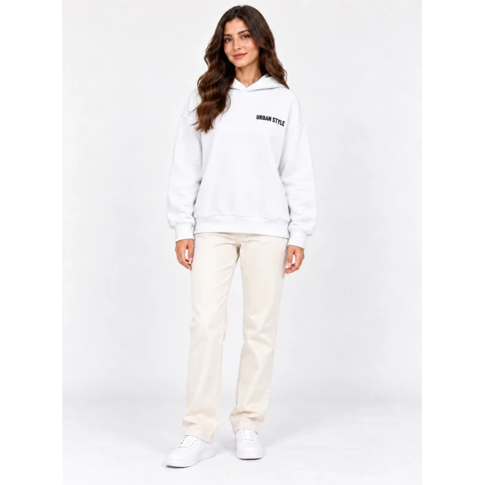 Urban Style Sırt Baskılı Kapüşonlu Sweatshirt