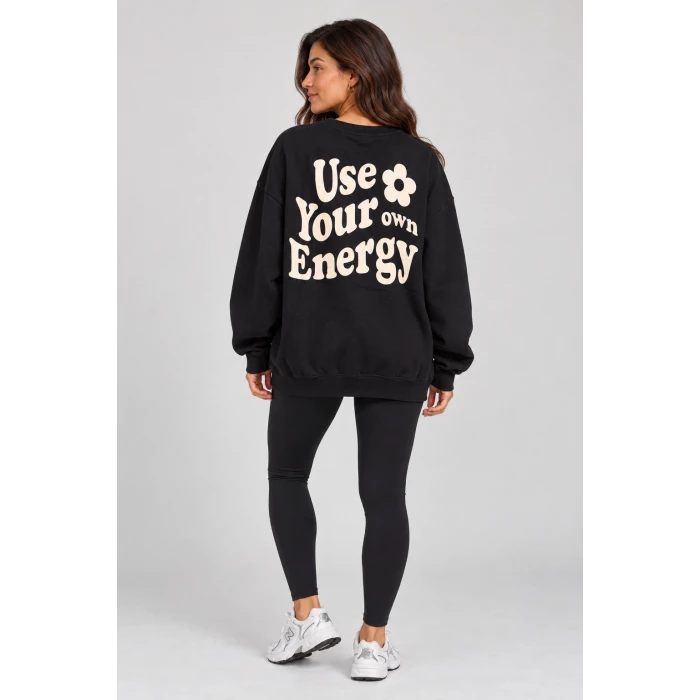 Use Your Energy Baskılı Şardonlu Sweatshirt