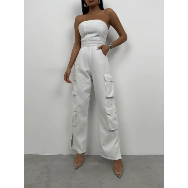 Alessa Straplez Kargo Denim Tulum