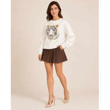 Kaplan Nakışlı Sweat Shirt