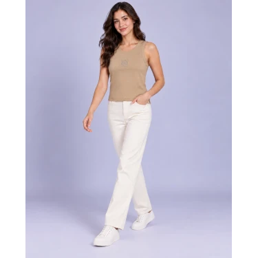 Aveline Taş İşlemeli Crop Tişört