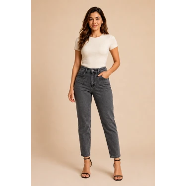Mom Jeans Kot Pantolon