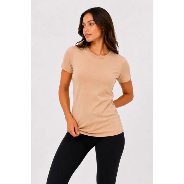 3’lü Kısa Kollu Bisiklet Yaka Basic Slim Fit T-Shirt -Petrol Mavisi  - Bej - Mavi