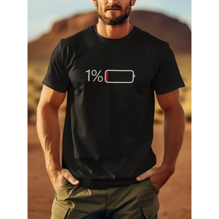Baskılı Oversize Bisiklet Yaka T-shirt - Siyah