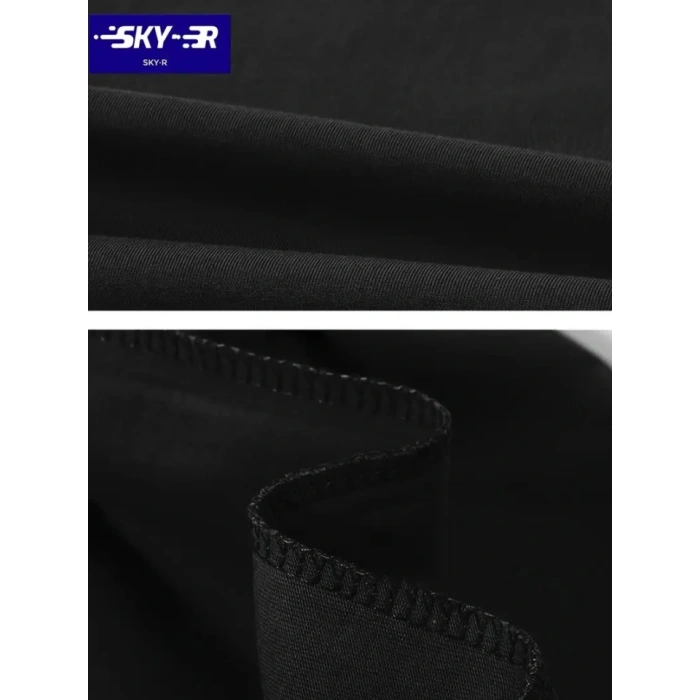 Baskılı Oversize Bisiklet Yaka T-shirt - Siyah