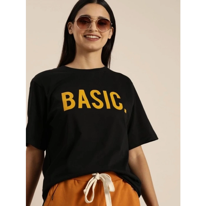 Baskılı T-shirt - Siyah