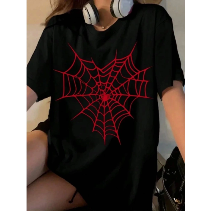 Baskılı T-shirt - Siyah