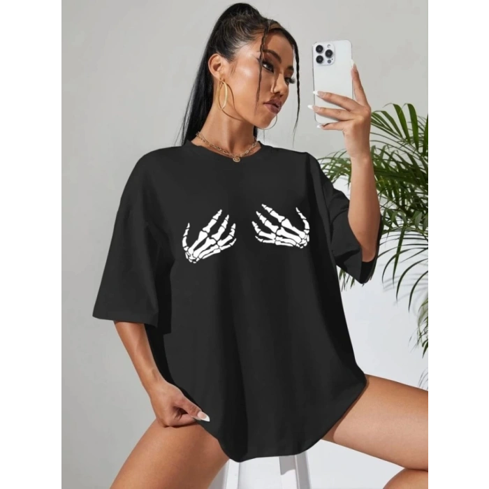 Baskılı T-shirt - Siyah
