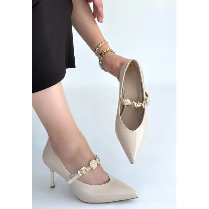 Conne Kahverengi Cilt Stiletto Ayakkabı