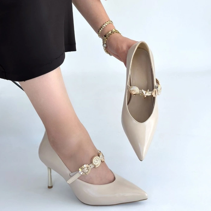 Conne Kahverengi Cilt Stiletto Ayakkabı