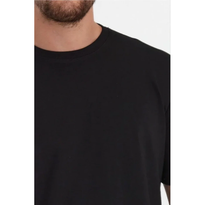 Erkek 24/1 Düz A Kalite Oversize T-shirt - Siyah