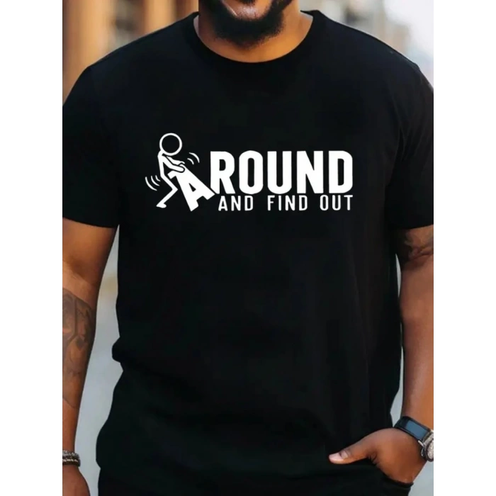 Erkek Around Baskılı Süprem T-shirt