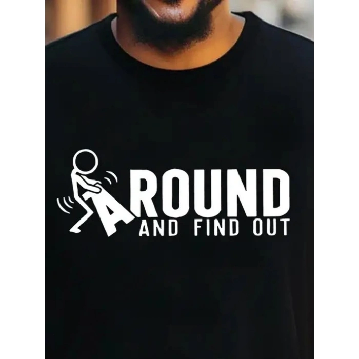Erkek Around Baskılı Süprem T-shirt