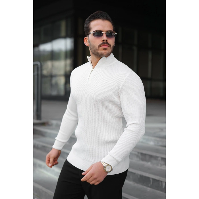Erkek Balıkçı Zip Yaka Uzun Kollu Triko