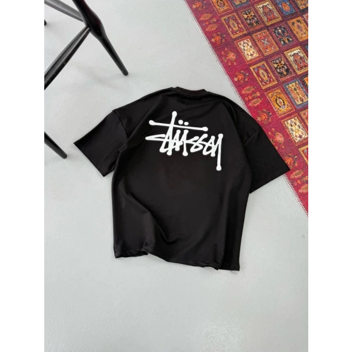 Erkek Baskılı Oversize T-shirt - Siyah