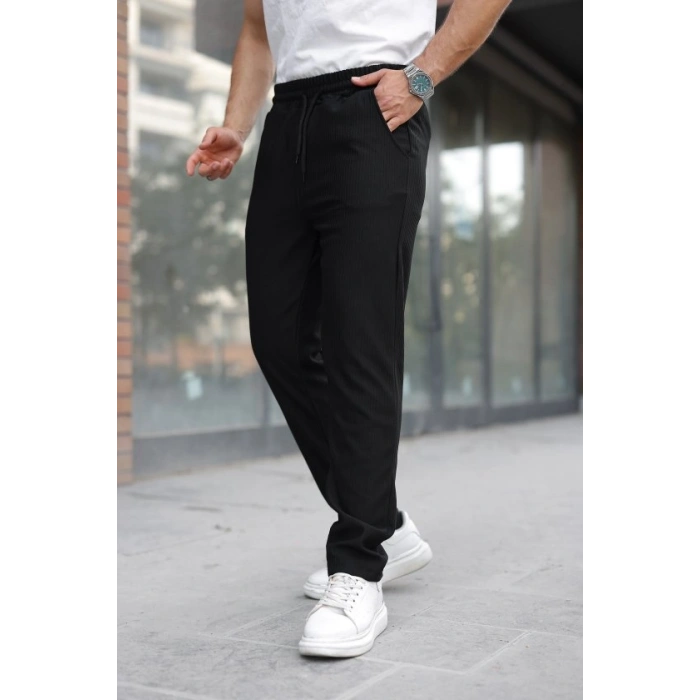 Erkek Fitilli Beli Lastikli Rahat Pantolon