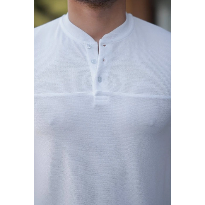 Erkek Hakim Yakalı Kısa Kollu Pamuklu T-shirt