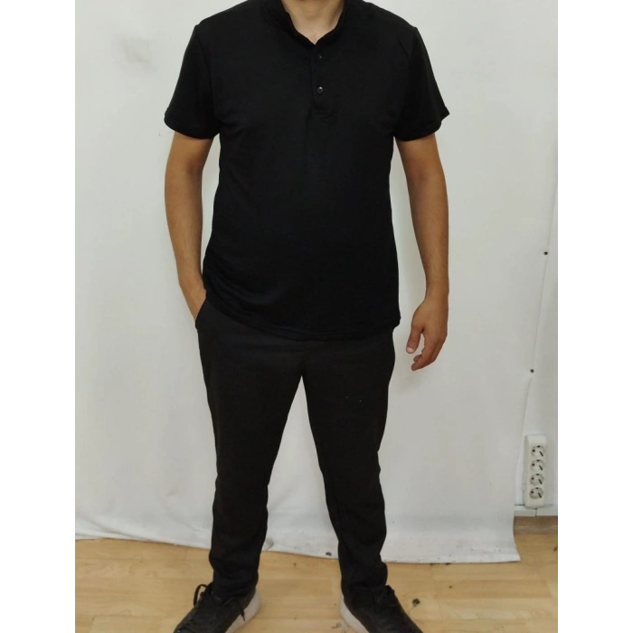 Erkek Kısa Kollu Hakim Yaka önü Düğmeli Viskon Bluz