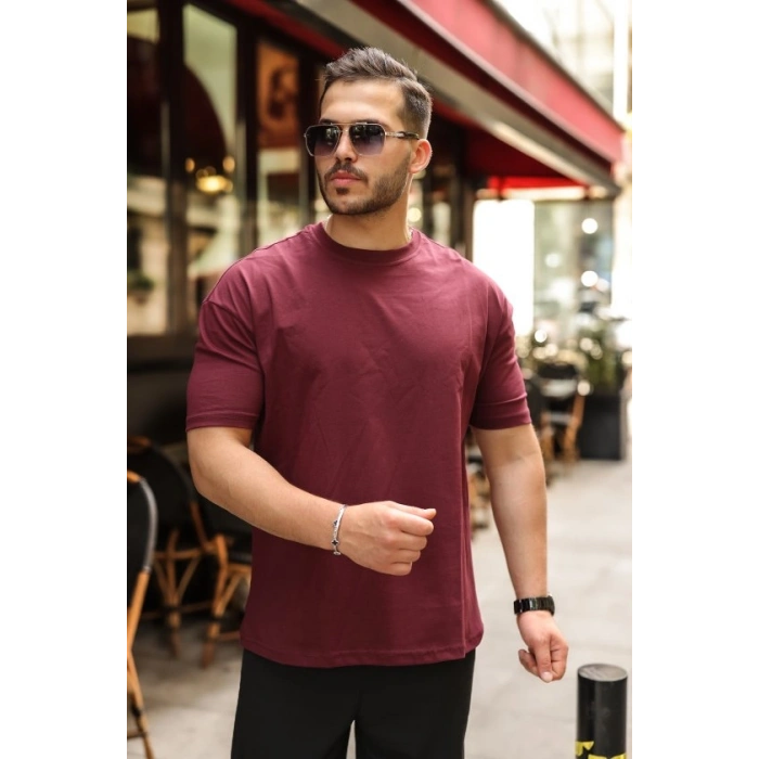 Erkek Kolları Dar Kesim Rahat Kalıp Basic Tişört