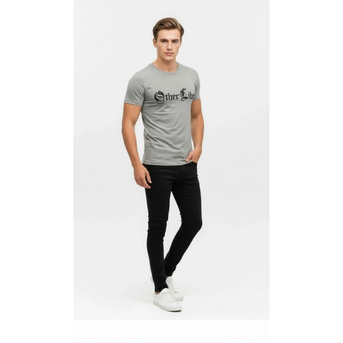 Erkek Modern Baskılı Günlük T-Shirt