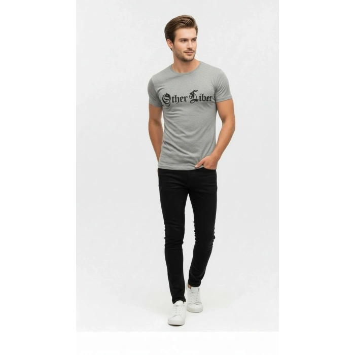 Erkek Modern Baskılı Günlük T-Shirt