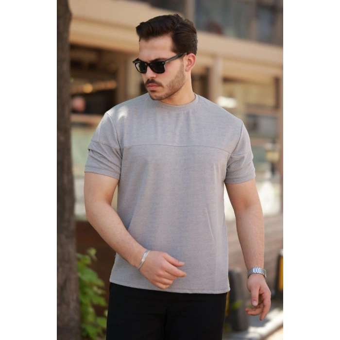 Erkek Oversize Bisiklet Yaka Kısa Kollu T-shirt