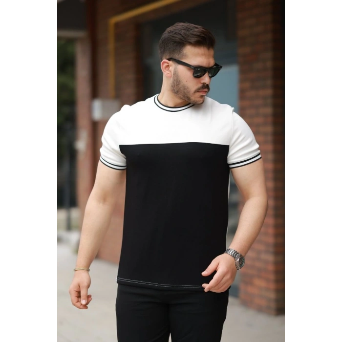 Erkek Parçalı Renk Kısa Kollu Tişört