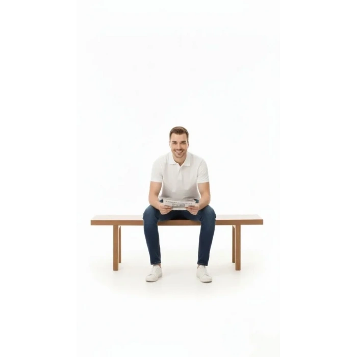 Erkek Pike Kumaş Düğmeli Yaka Regular Fit Günlük Kısa Kol Tişört T-shirt - Beyaz
